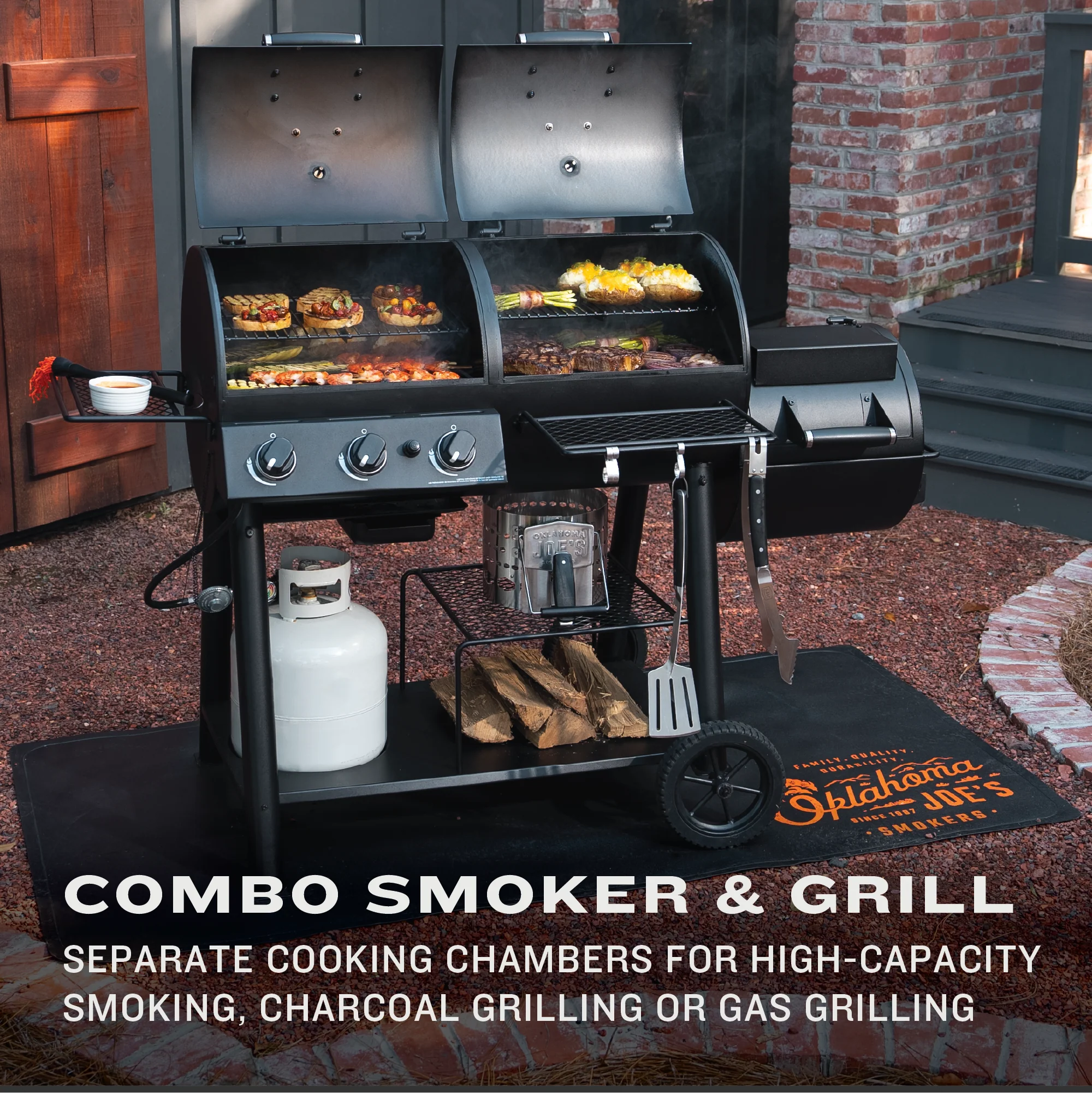 Canyon Combo DLX Gas Grill & Offset Smoker - Image 10