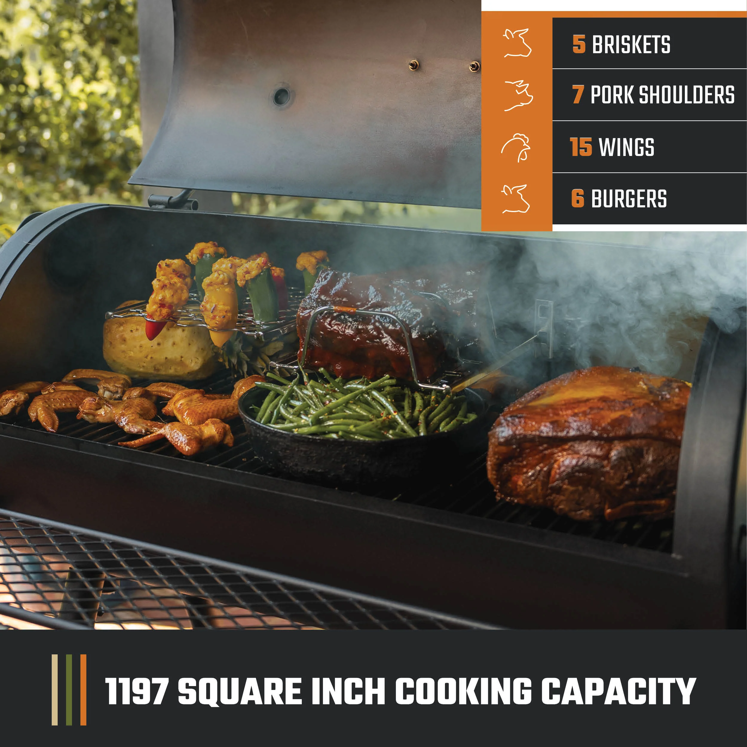 Highland Offset Reverse Flow Smoker & Grill - Image 3