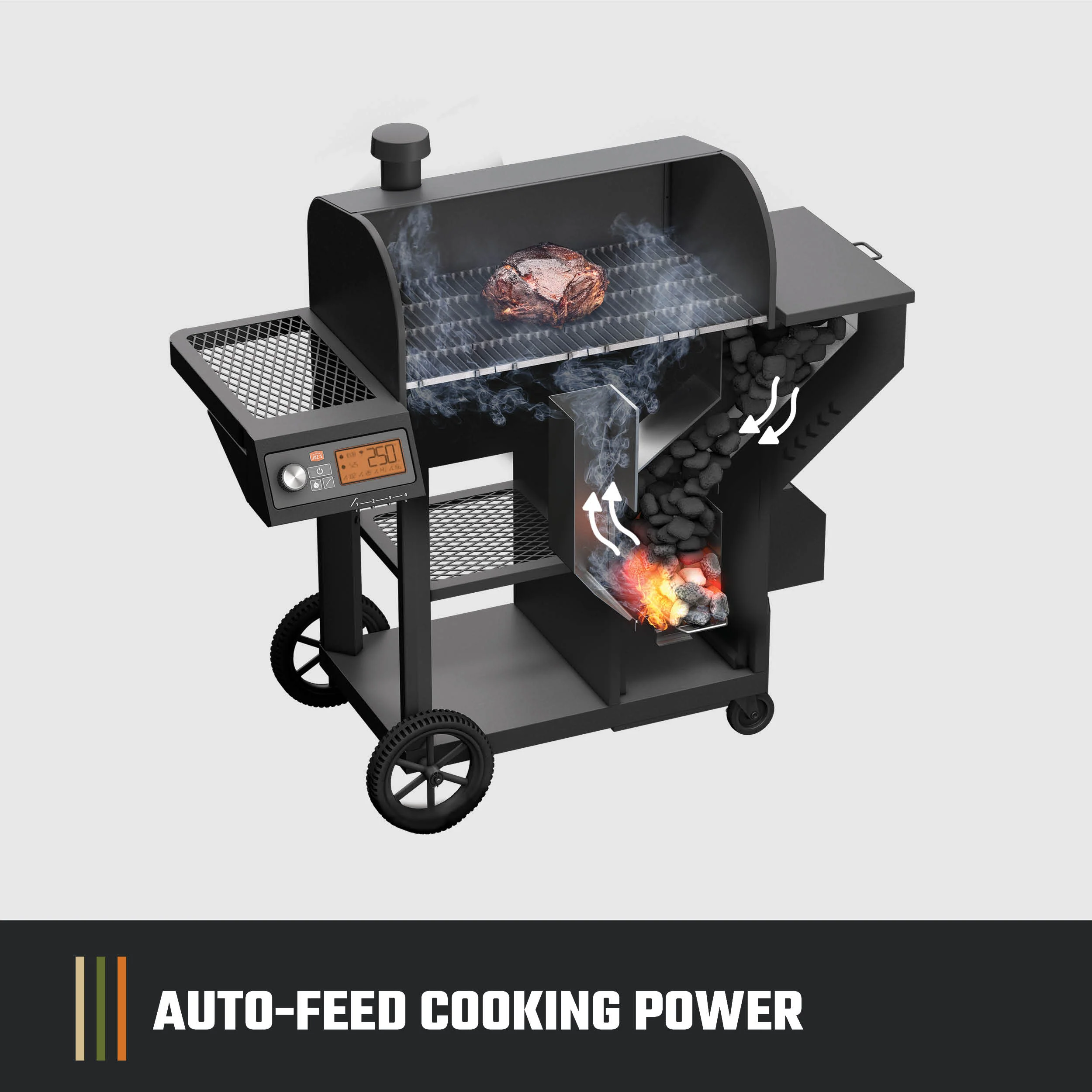 Tahoma® 1200A DLX Auto-Feed Charcoal Smoker & Grill + Wi-Fi® - Image 3
